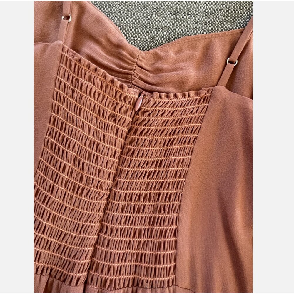 Reformation Emersyn Midi Dress in Praline Size 2 - Picture 9 of 16